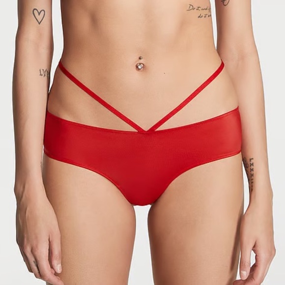 Victoria's Secret Very Sexy So Obsessed Strappy Cheeky Panty Red Small NEW - Picture 8 of 8